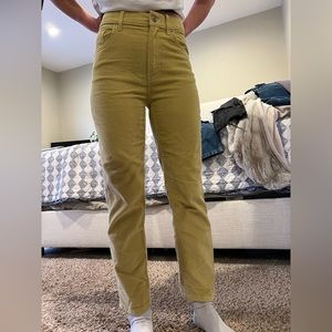 Everlane fun yellow corduroy straight leg pants